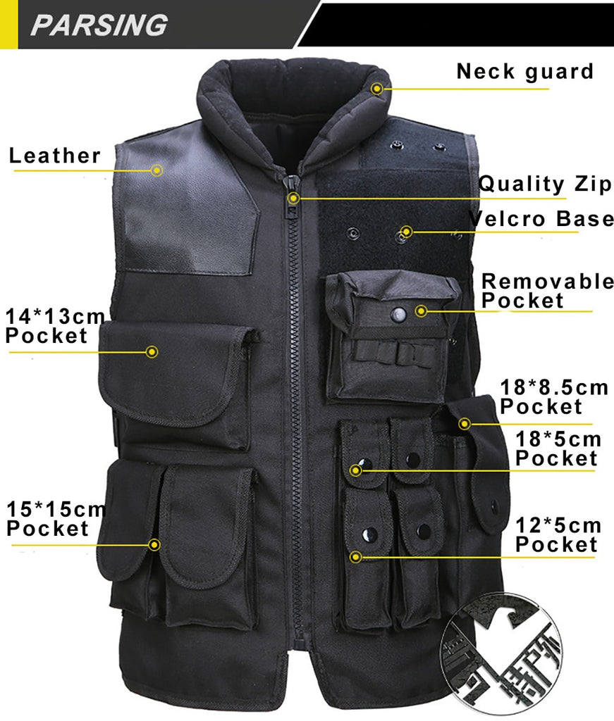 High Quality Tactical Vest Black Mens Military Hunting Vest Field Battle Airsoft Molle Waistcoat Combat Assault Plate Carrier