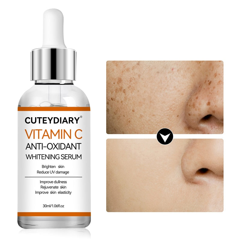 Vitamin C Face Serum Whitening Anti Dark Spot Hyaluronic Acid Facial Essence Skin Care Beauty Health