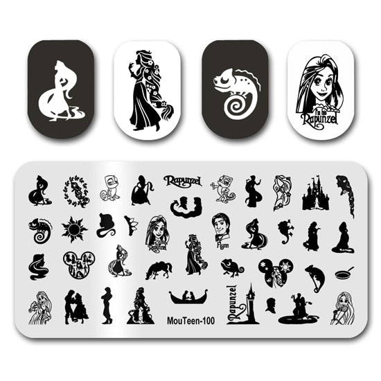 Nail Stamping MouTeen148 Cartoon Big Size Head Disney Nail Plates Stamp King Manicure Set For Nail Art Stamping