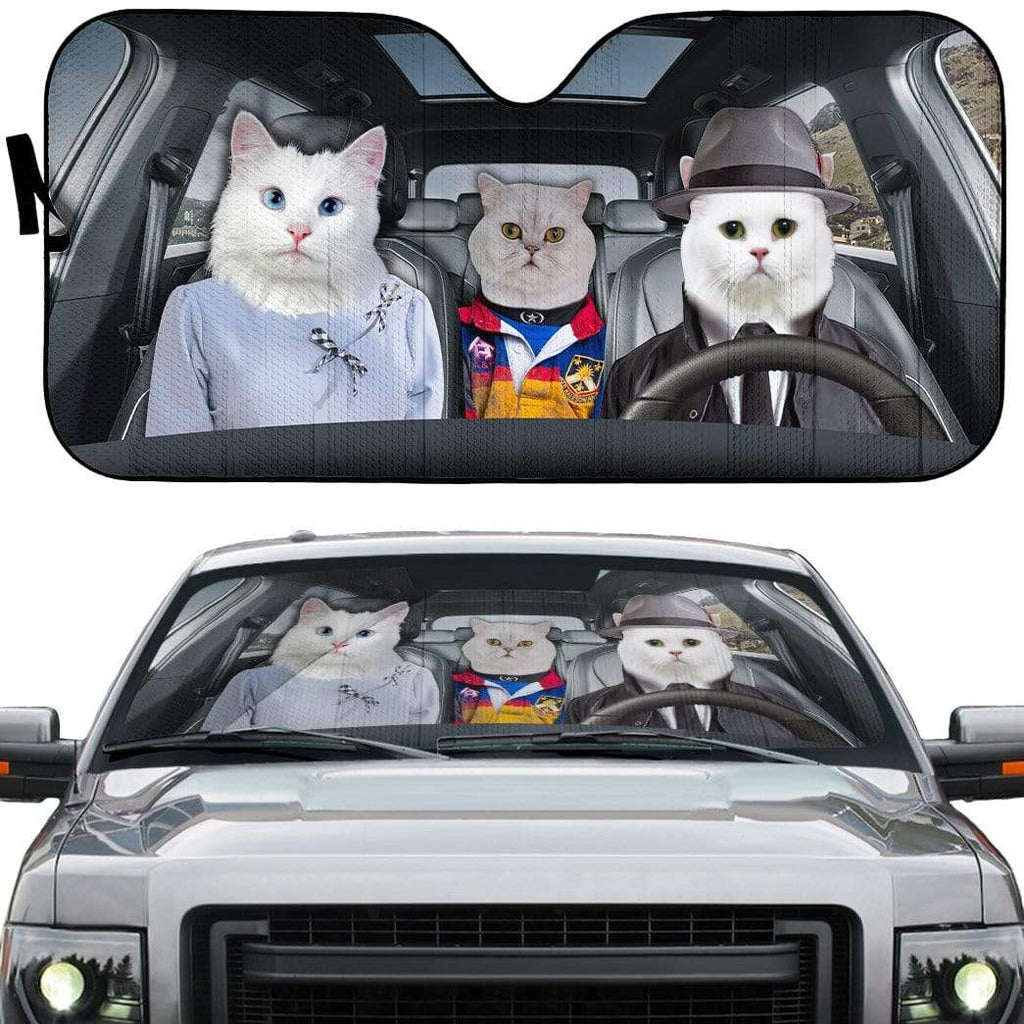 Black Cat Car Sunshade, Black Cat Gift, Black Cat Car Decoration, Cat Seat Cover, Gift for Father, Automatic Sun Shade