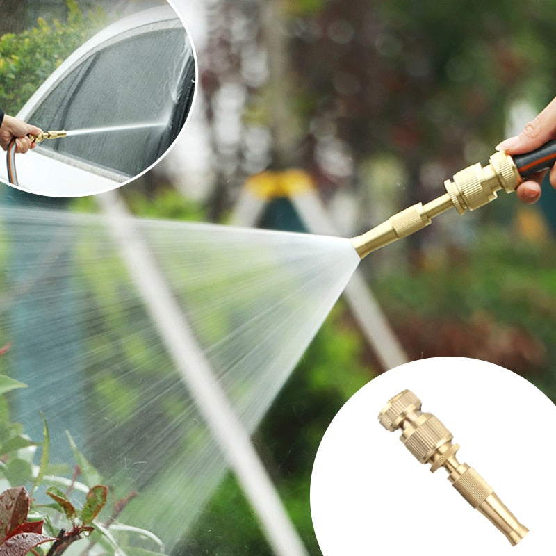 Spray Nozzle Water Gun Brass High Pressure Direct Spray пистолет Quick Connector Home Hose Adjustable Pressure Garden Sprinkler