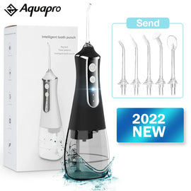 Oral Irrigator Dental Water Flosser 3 Modes Teeth Cleaner Water Jet 300ml Big Water Tank 5 Nozzles Oral Hygiene Cleaning Machine