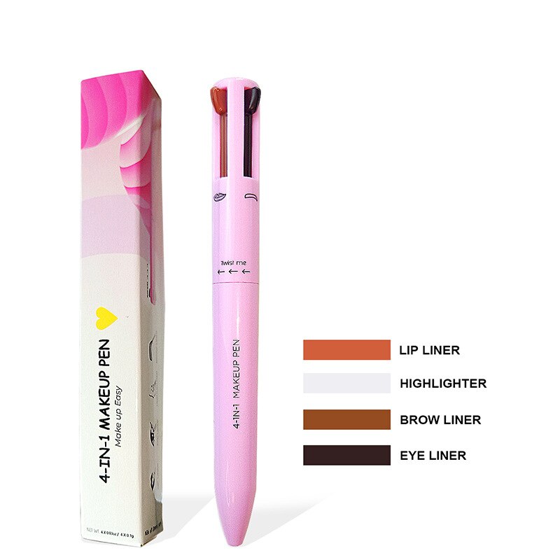 4 in1 Makeup Pen Touch up Eyebrow Eyeline Waterproof Sweatproof Long Lasting Drawing Pencil Easy Color Makeup Cosmetic Tool