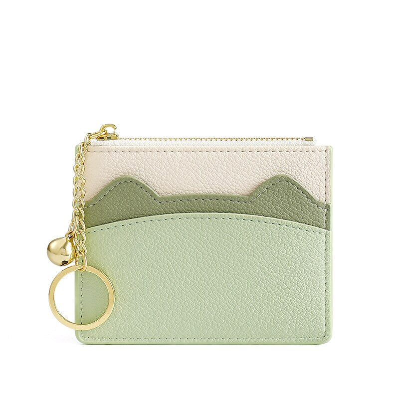 Brand Card Holder Women Soft Leather Key Chain Bag Small Card Wallets Female Organzier Mini Credit Card Case Zipper Coin Bags
