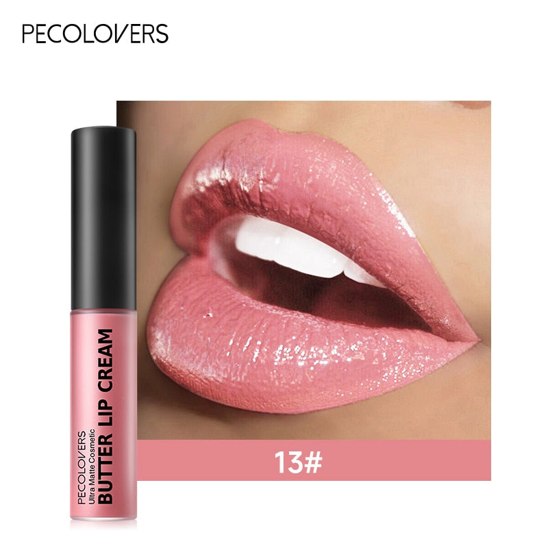 PECOLOVERS Lip Makeup 10 Color Silky Vitamin E Butter Lip Ceram Lipgloss