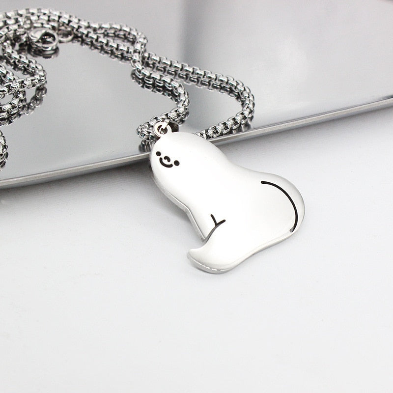 2023 Hip Hop Titanium Steel Pendant Necklace For Women Men Cute Kpop Korean Fashion Doodle Necklace Couple Jewelry Party Gift