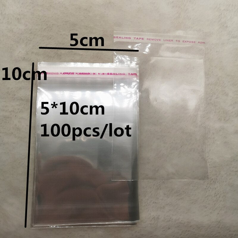 New 4x6cm---14x14cm Various Models Poly Bag Transparent Opp Plastic Bags Self Adhesive Seal Jewellery Making Packaging Bag