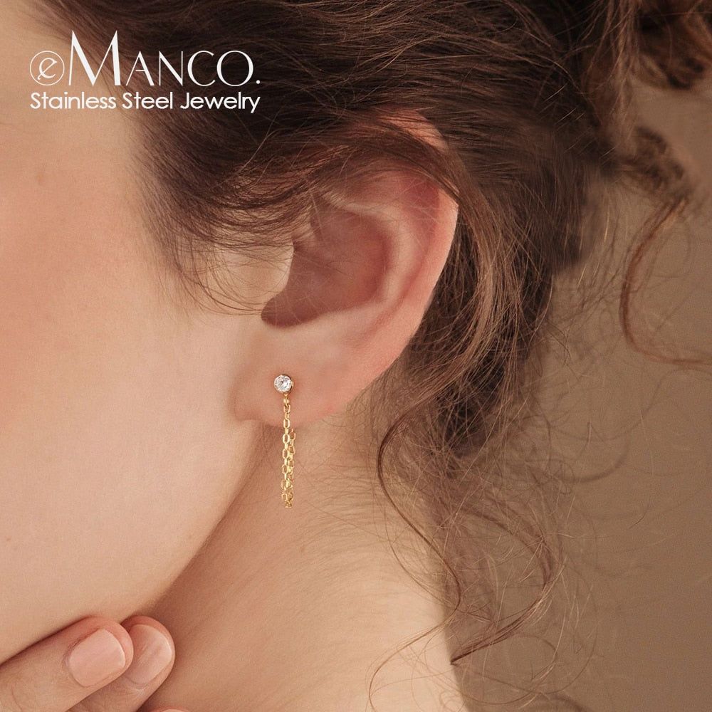 eManco Zircon Birthstone Pendant Earrings 12 Zodiac Signs Stainless Steel Jewelry Party Gifts