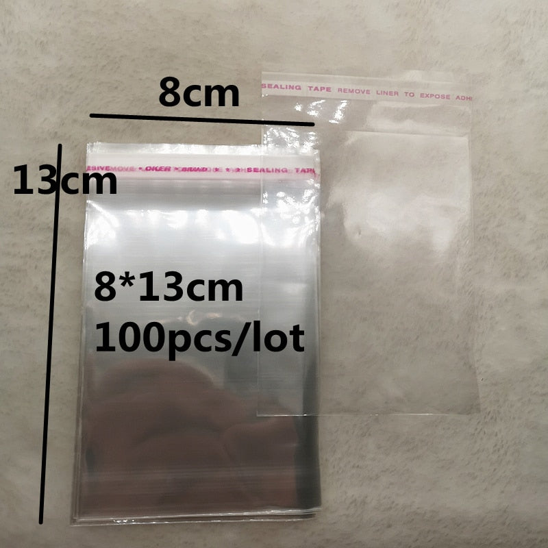 New 4x6cm---14x14cm Various Models Poly Bag Transparent Opp Plastic Bags Self Adhesive Seal Jewellery Making Packaging Bag