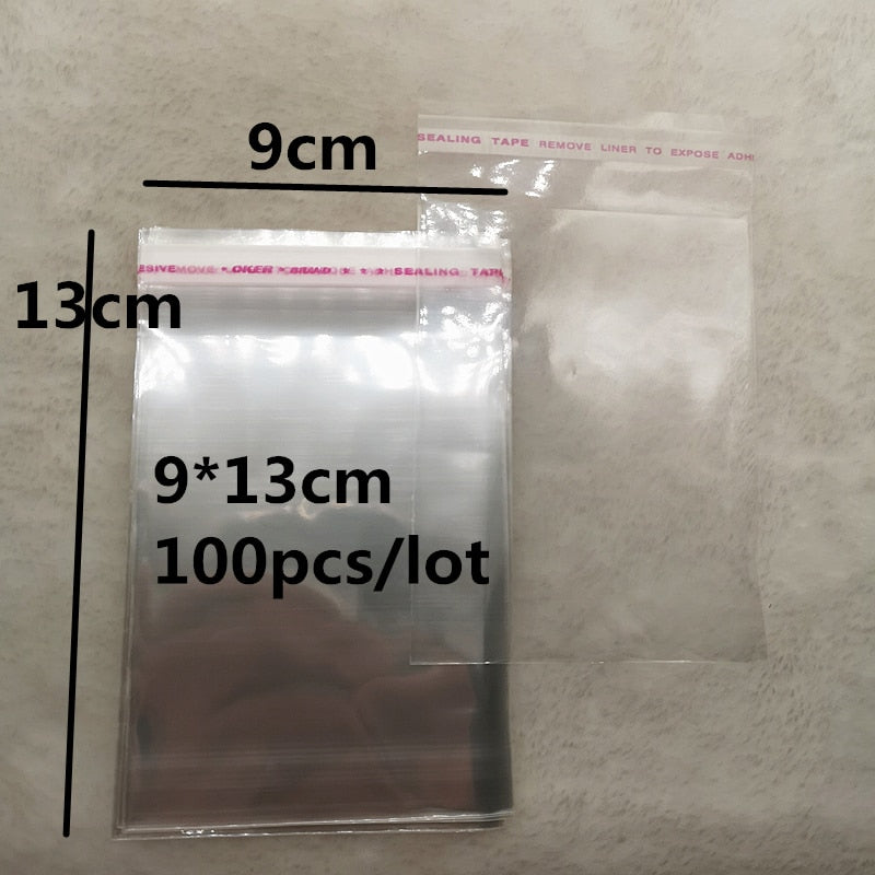 New 4x6cm---14x14cm Various Models Poly Bag Transparent Opp Plastic Bags Self Adhesive Seal Jewellery Making Packaging Bag