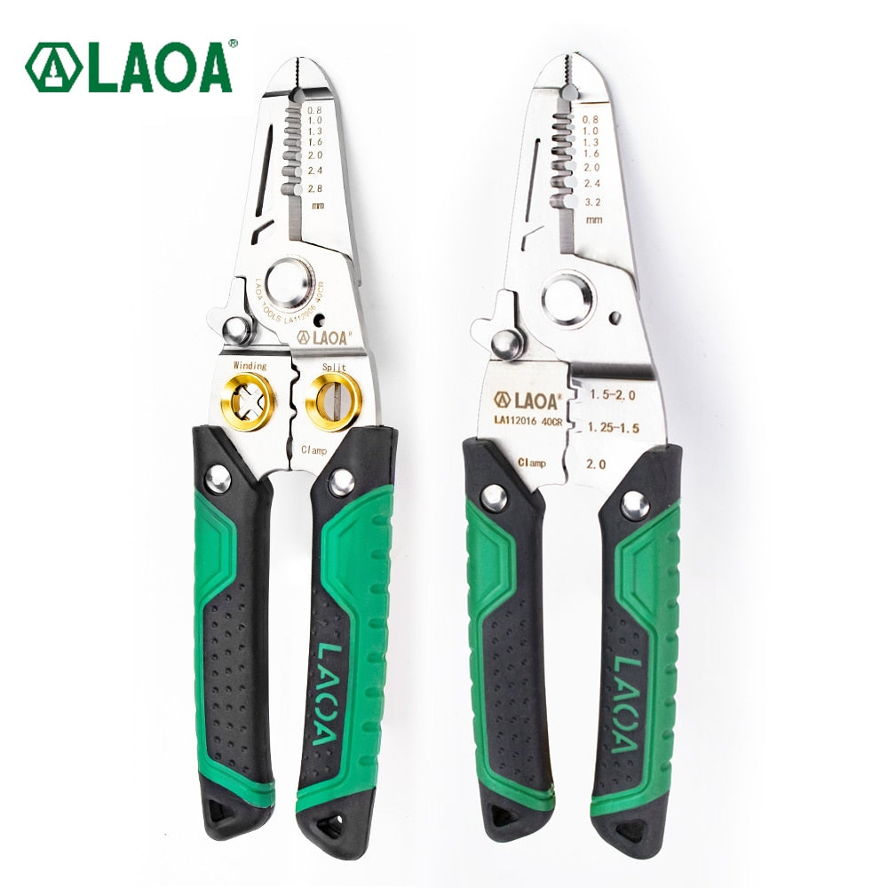 LAOA 7 In 1 Wire Stripper Iron Copper Wire Cutter Cable Cutter Wire Crimping Pliers Clamper Splitting Winding Electrician Tool