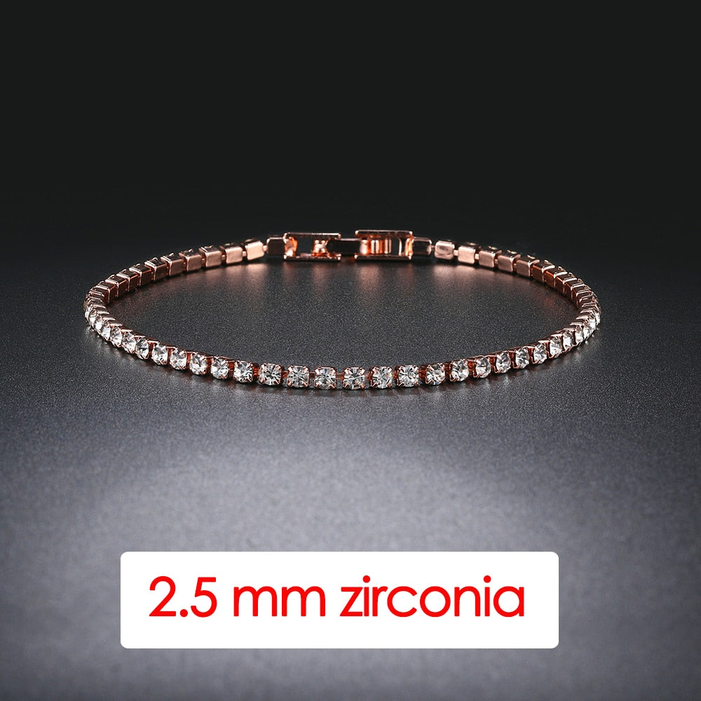 Hip Hop Iced Out 3/4/5mm Crystal Tennis Bracelet for Men Homme Trendy Punk Zirconia Men&#39;s Chain on The Hand Streetwear Jewelry