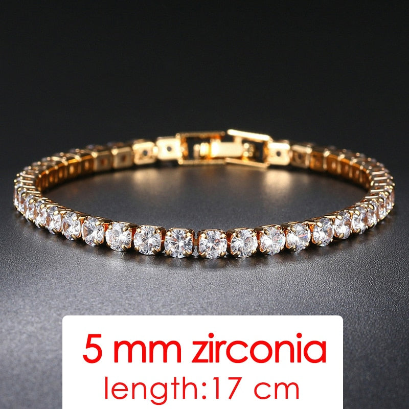 Tennis Chain Bracelets For Women Fashion Small Cubic Zircon Crystal Rose Gold Color Wedding Party Friends Gift Jewelry KC128M