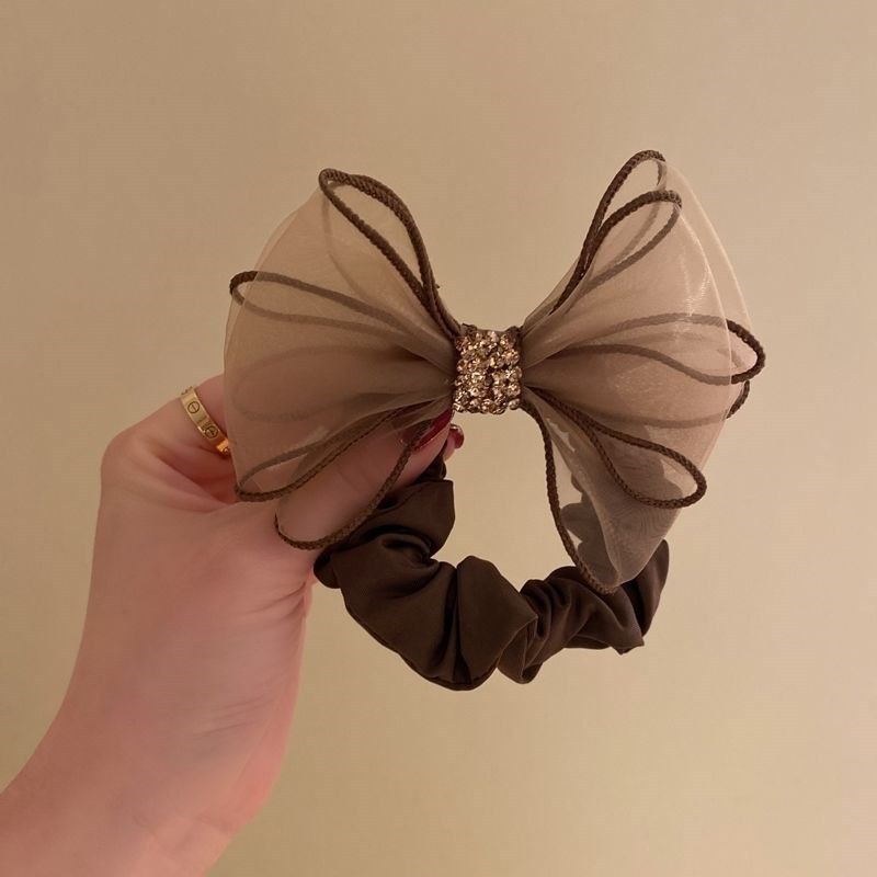 Fashion Korean BowKnot Hair Ties Scrunchies Women Girls Elastic Hair Bands Long Headwear Ribbon Bow Ponytail Hair Accessories