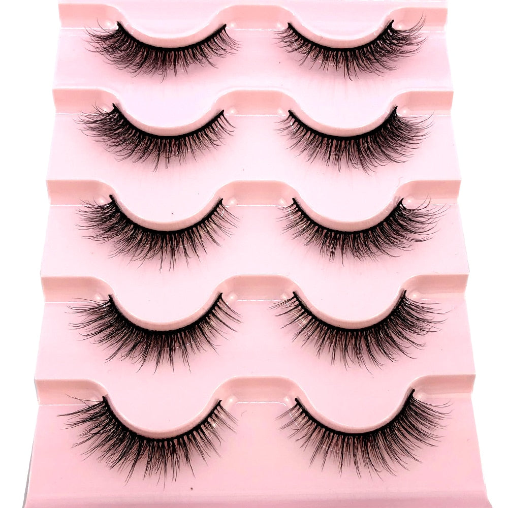 2023 New 5 pairs natural false eyelashes fake lashes long makeup 3d mink lashes eyelash extension mink eyelashes short eyelashes