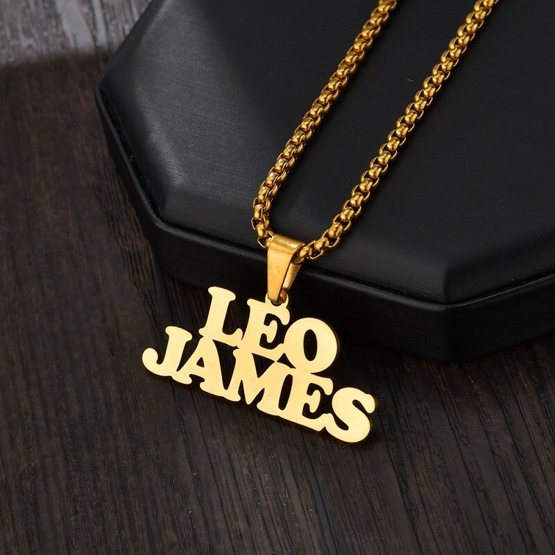 Multiple Styles Custom Name Necklace Custom Jewelry Stainless Steel Personalized Pendant For Women Men Collars Thick Chain Gifts