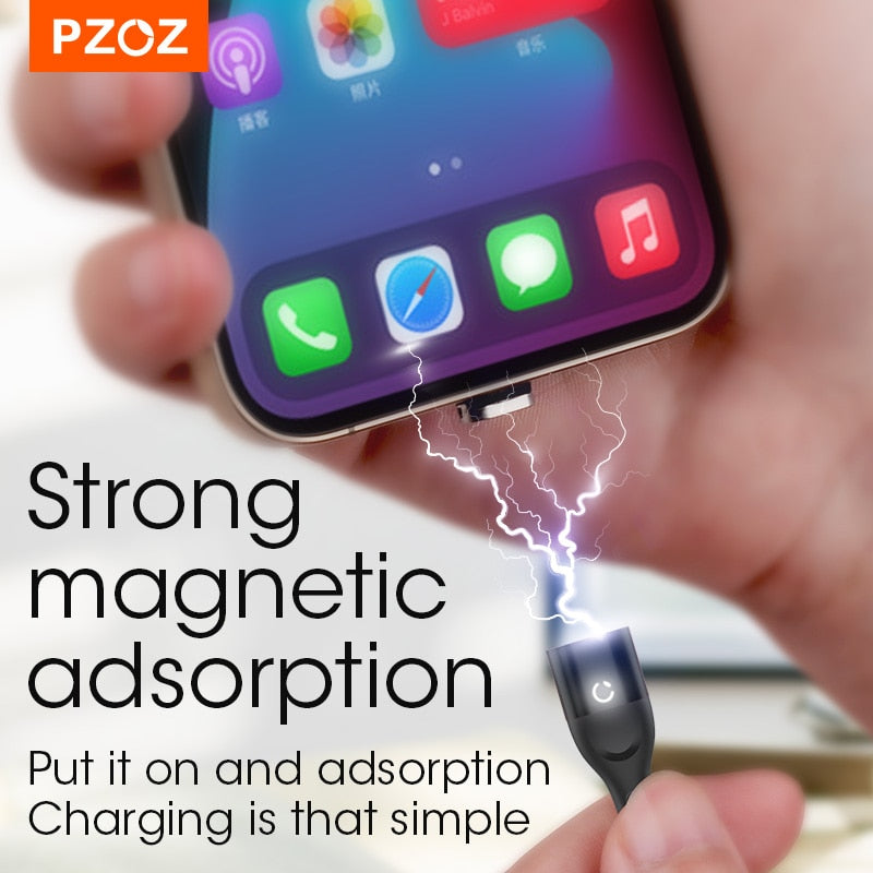 PZOZ Magnetic Cable Micro USB C Fast Charging Adapter Microusb Magnet Type C Mobile Phone Cable Data Charger For iPhone 12 Pro