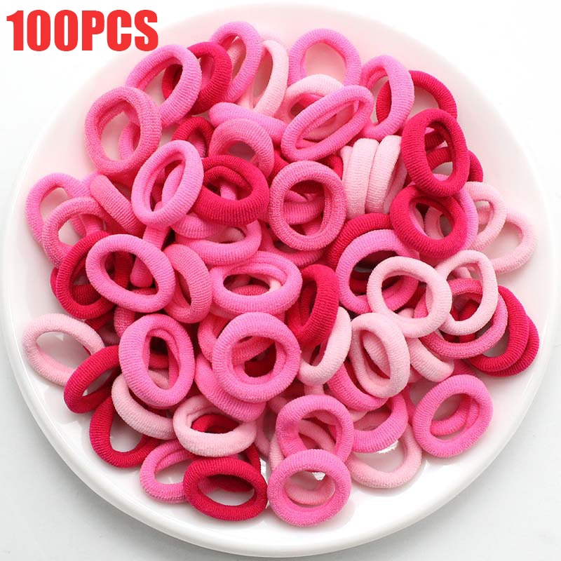 100/300PCS/Set Women Girls Colorful Nylon Elastic Hair Bands Ponytail Hold Hair Tie Rubber Bands Scrunchie Hair Accessories