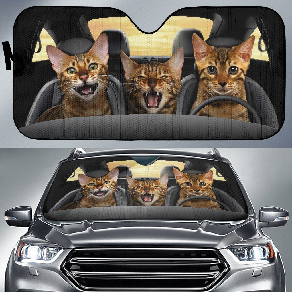 Black Cat Car Sunshade, Black Cat Gift, Black Cat Car Decoration, Cat Seat Cover, Gift for Father, Automatic Sun Shade