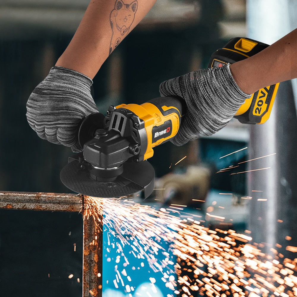 M14 Brushless Angle Grinder 125MM Cordless Angle Grinder 18V 3 Gears Variable Grinding Machine Cutting Woodworking Power Tool