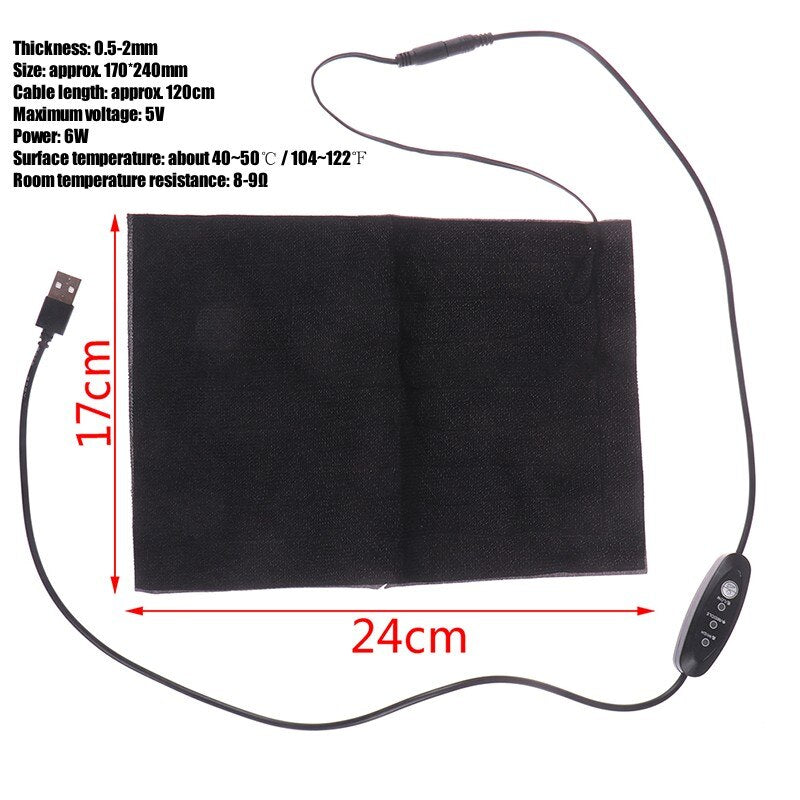 1PCS USB 5V Heating Heater Pad Massage For Warming Body Foot Winter Portable Warm Plate For Mouse Pad Shoes Golves Health Care