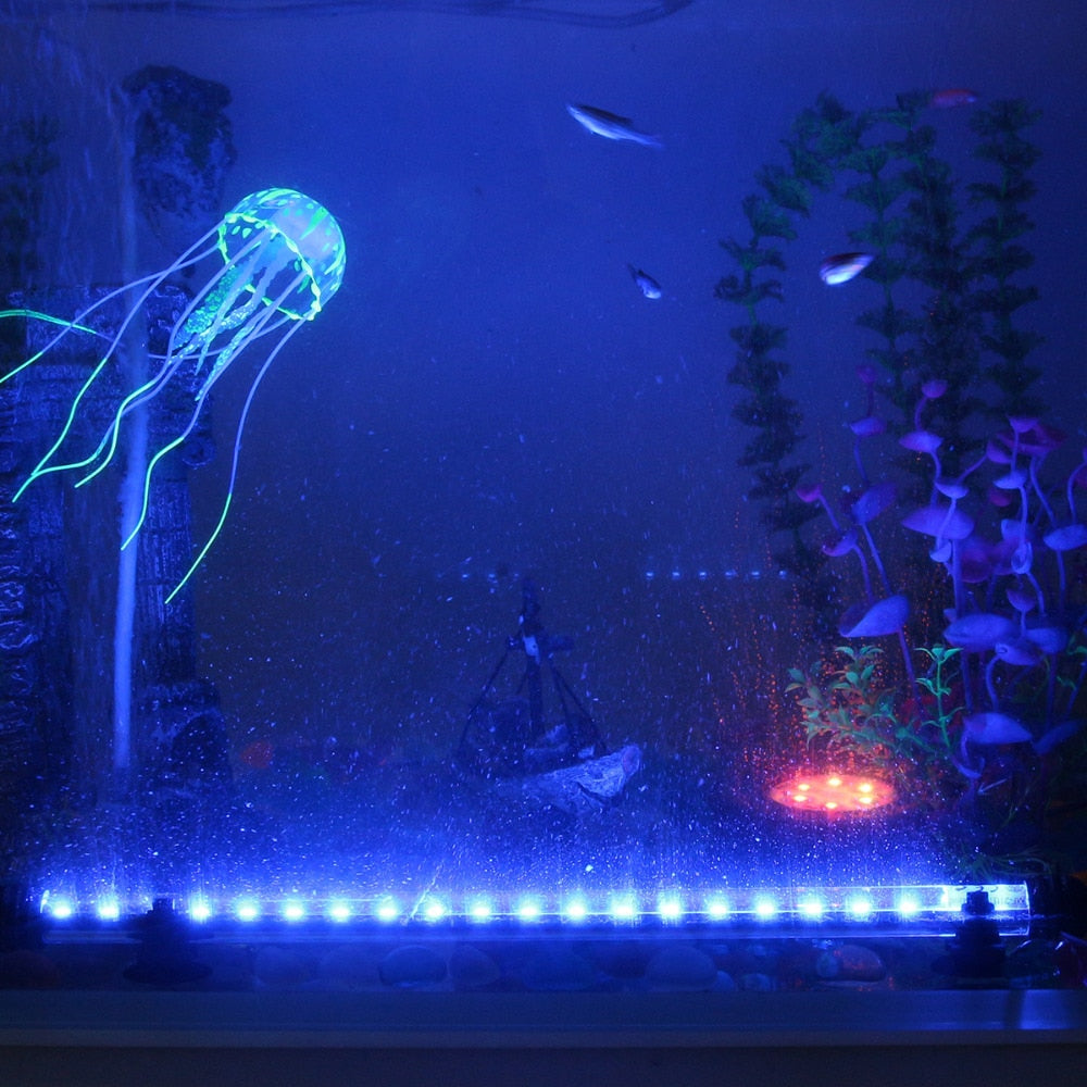 Barre lumineuse LED étanche pour aquarium, poisson précieux, bleu et blanc, 19 cm, 29 cm, 39 cm, 49cm, lampe à clip sous-marine SubSN, décor inclus UE