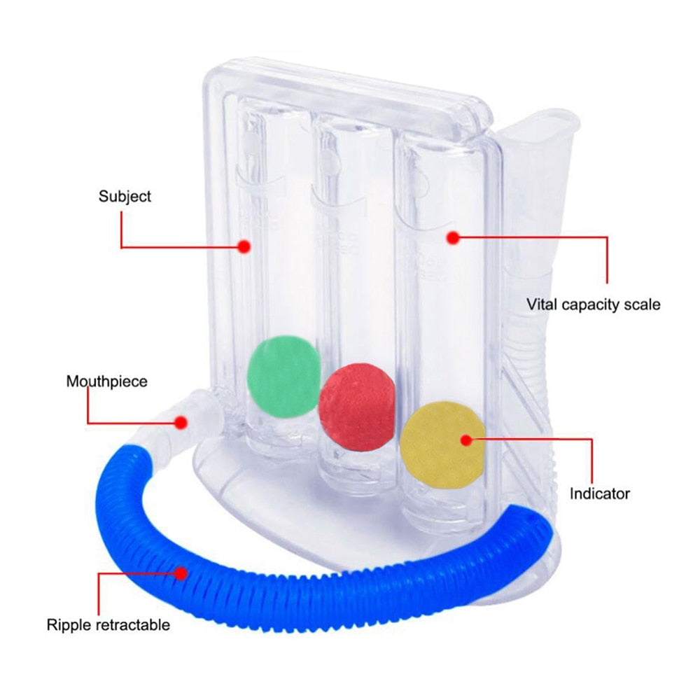 3 Balls Breathing Exerciser Lung Function Improvement Trainer Respiratory Spirometry Breath Measurement System