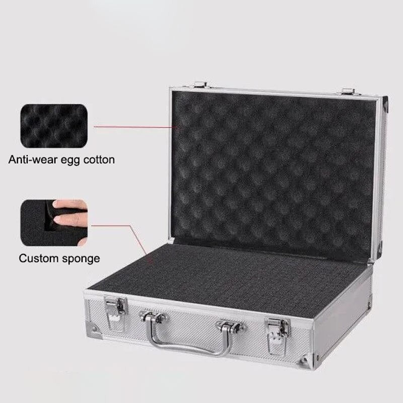 Suitcase for Tool Multifunctional Box With Cells Waterproof Aluminum Alloy Sponge Orgnizer Storage Screw Boxes Professional