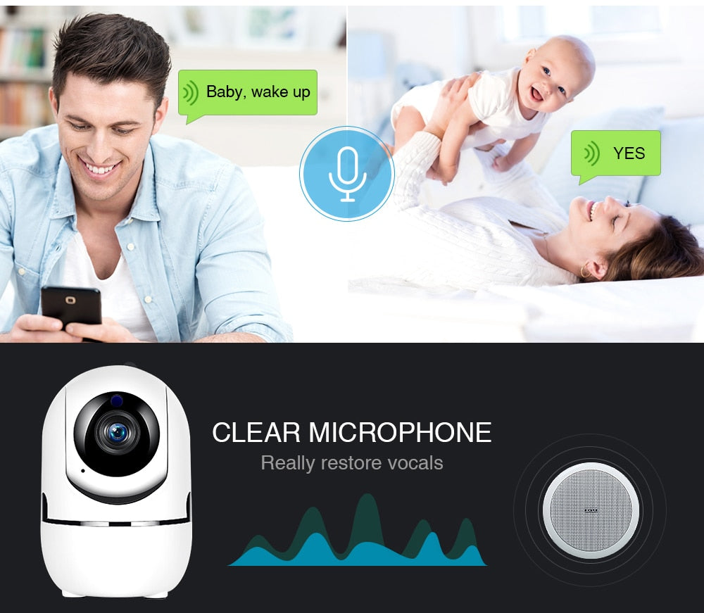 Ycc365 Plus 1080P Cloud HD IP Camera WiFi Auto Tracking Camera Baby Monitor Night Vision Security Home Surveillance Camera