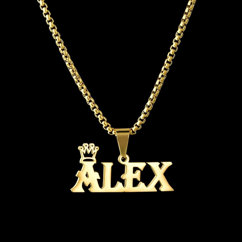 Multiple Styles Custom Name Necklace Custom Jewelry Stainless Steel Personalized Pendant For Women Men Collars Thick Chain Gifts