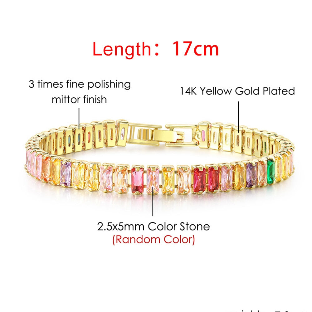 Iced Out Zircon Tennis Bracelet For Women Luxury Crystal Bracelets Men&#39;s Hand Chain Hippie Trendy Accessories Jewelry Gifts H167