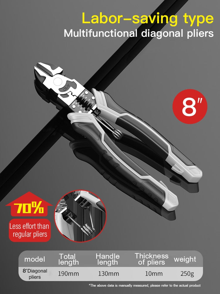 AIRAJ Multifunctional Universal Wire Cutters Pliers Professional Electrician Anti Slip Durable Repair Hardware Tools