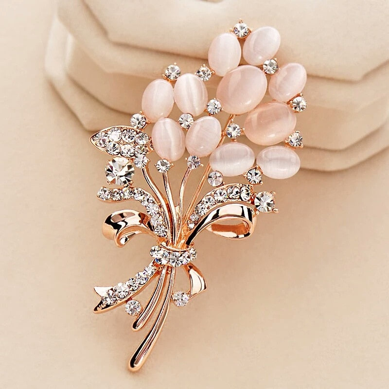 New 2021 Factory Direct Korean-Style Elegant Crystal All-match Brooch Gift Fashion Alloy Accessory Women&#39;s Corsage