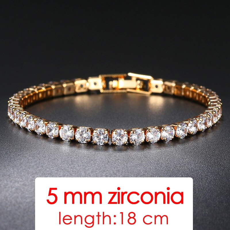 ZHOUYANG Tennis Bracelets For Women Simple Luxury Round Crystal Gold Color Bangle Chain Wedding Girl Gift Wholesale Jewelry H074