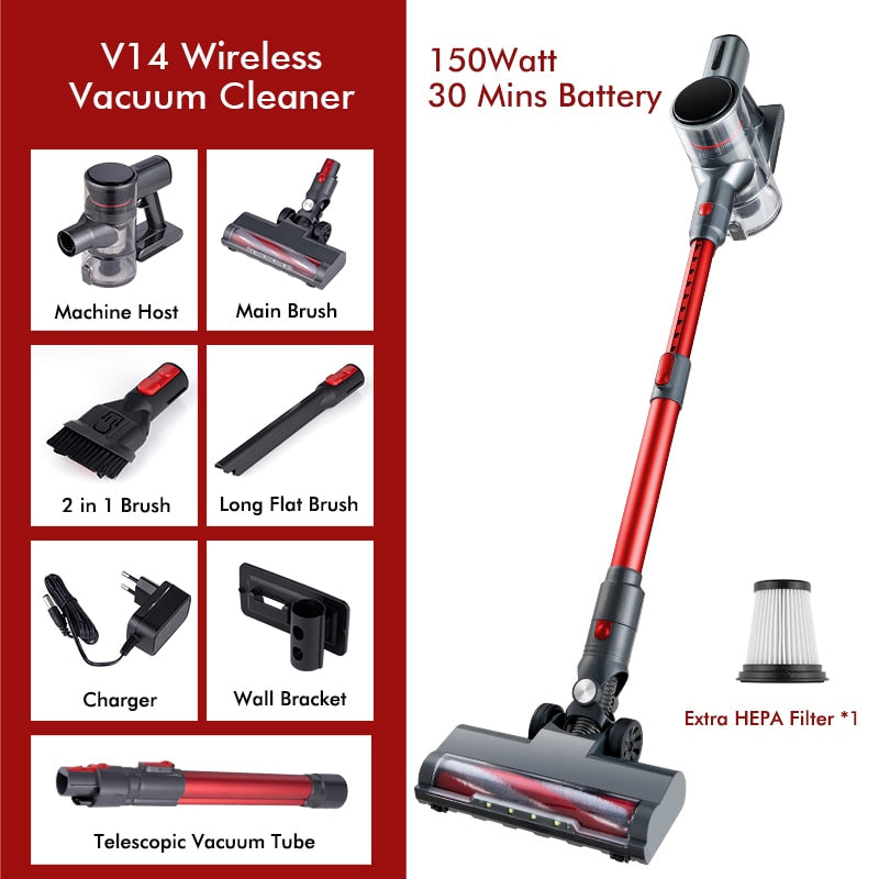 V14 Handheld Wireless Vacuum Cleaner 250W 20kPa Suction Power Vertical Multi-functions Handheld Sweeper Mopping Machine