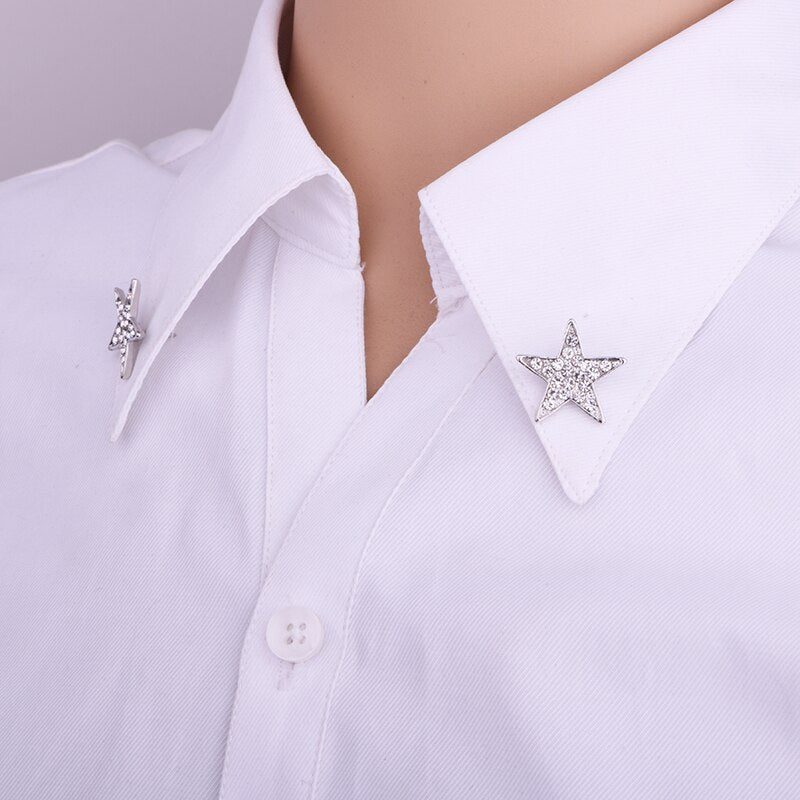 i-Remiel Vintage Fashion Triangle Shirt Collar Pin for Men and Women Hollowed Out Crown Brooch Corner Emblem Jewelry Accessories