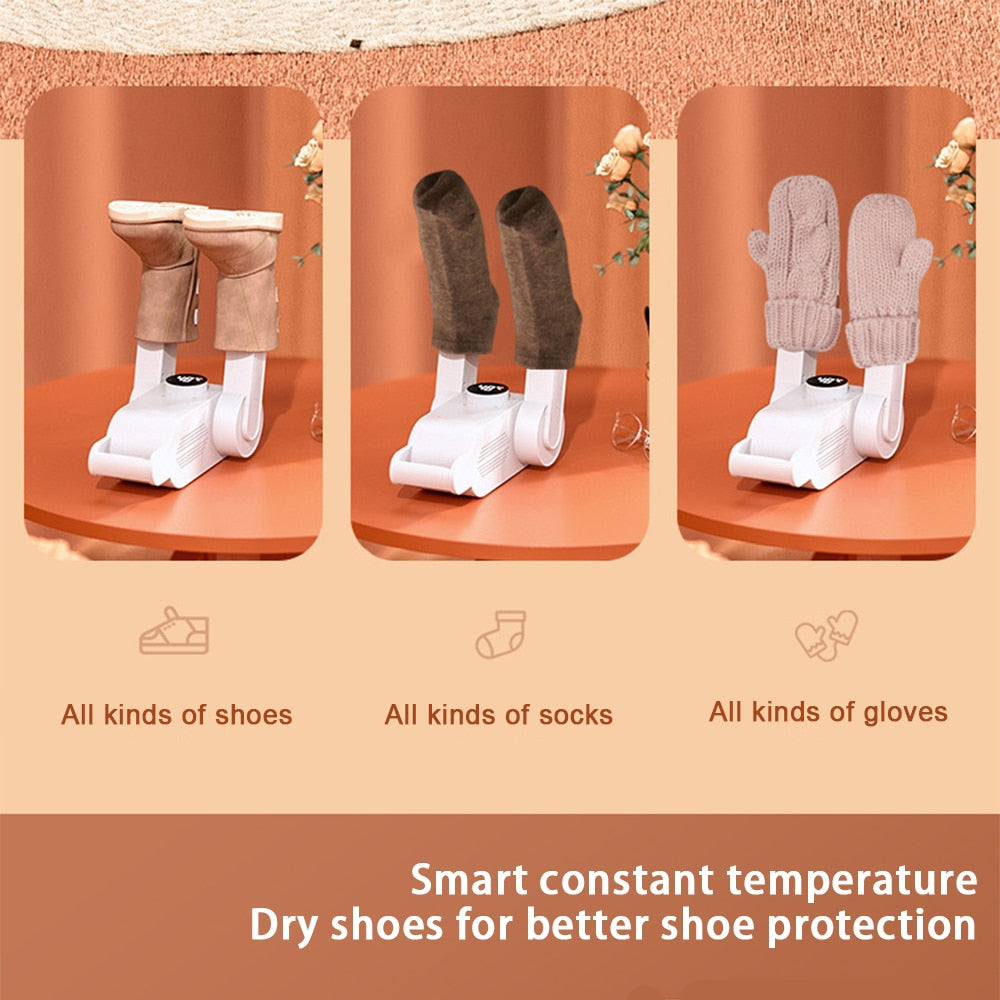 Portable Shoe Dryer Uv Foldable Fast Dry Shoe Heater Dry Deodorant Dehumidifier 360 ° Drying Gloves Socks 220v