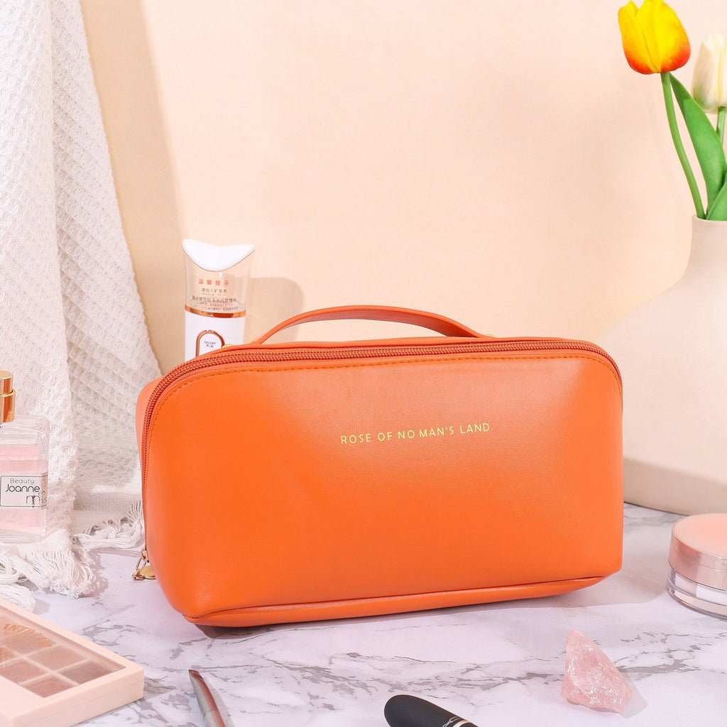 Large Travel Cosmetic Bag for Women Makeup Organizer Leather Toiletry Kit Bags Make Up Case Storage Pouch Luxury Lady Box