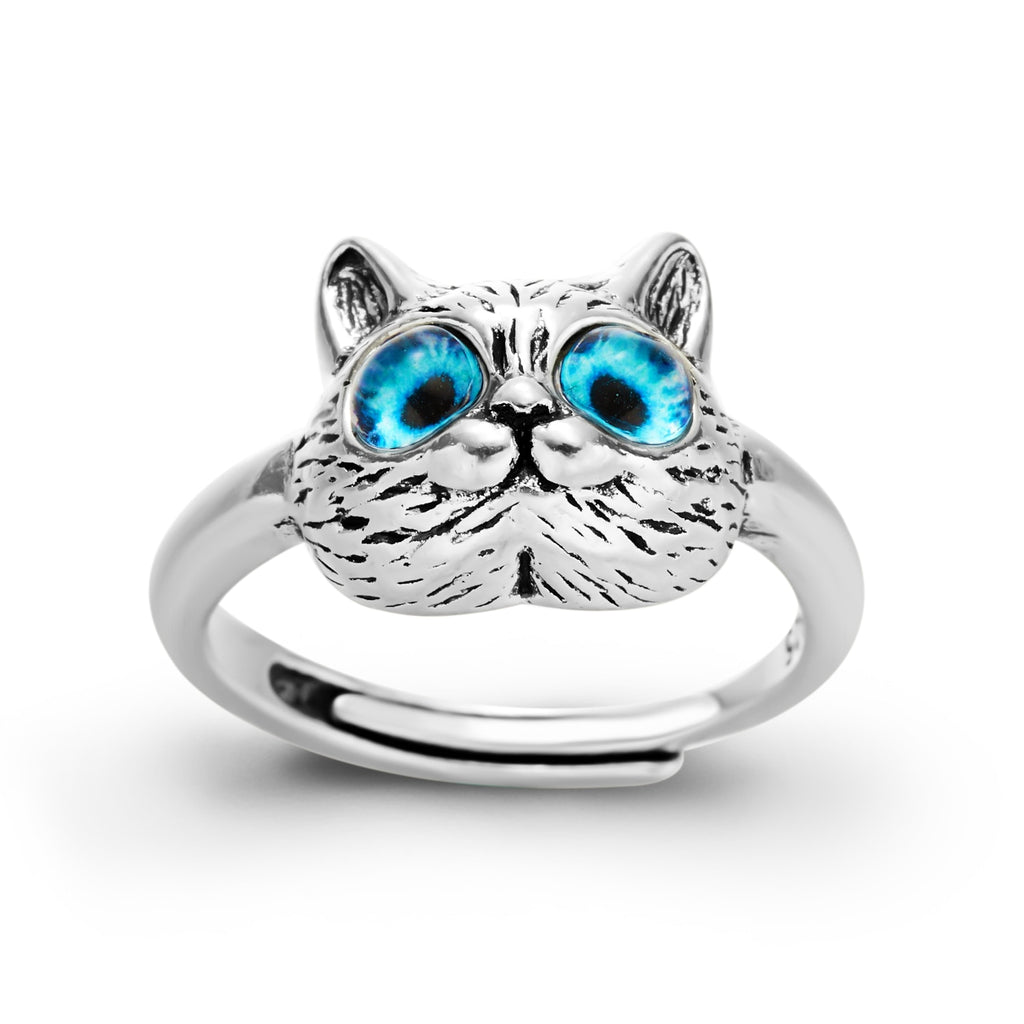 Cute Fortune Cat Animal Rings Couple Jewelry Adjustable Finger Rings For Men Lover Women Lady Girl Boy Male Valentine&#39;s Day Gift