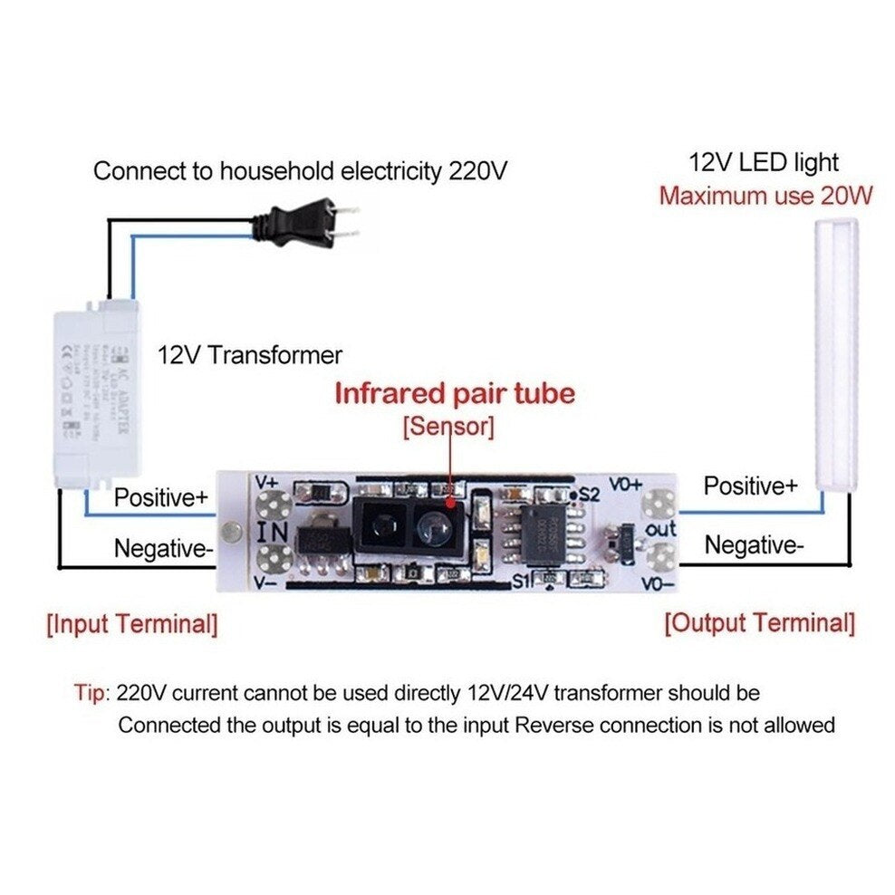Short Distance Scan Sensor Sweep Hand Sensor Switch Module 36W 3A Constant Voltage for Auto Smart Home Compatible XK-GK-4010A