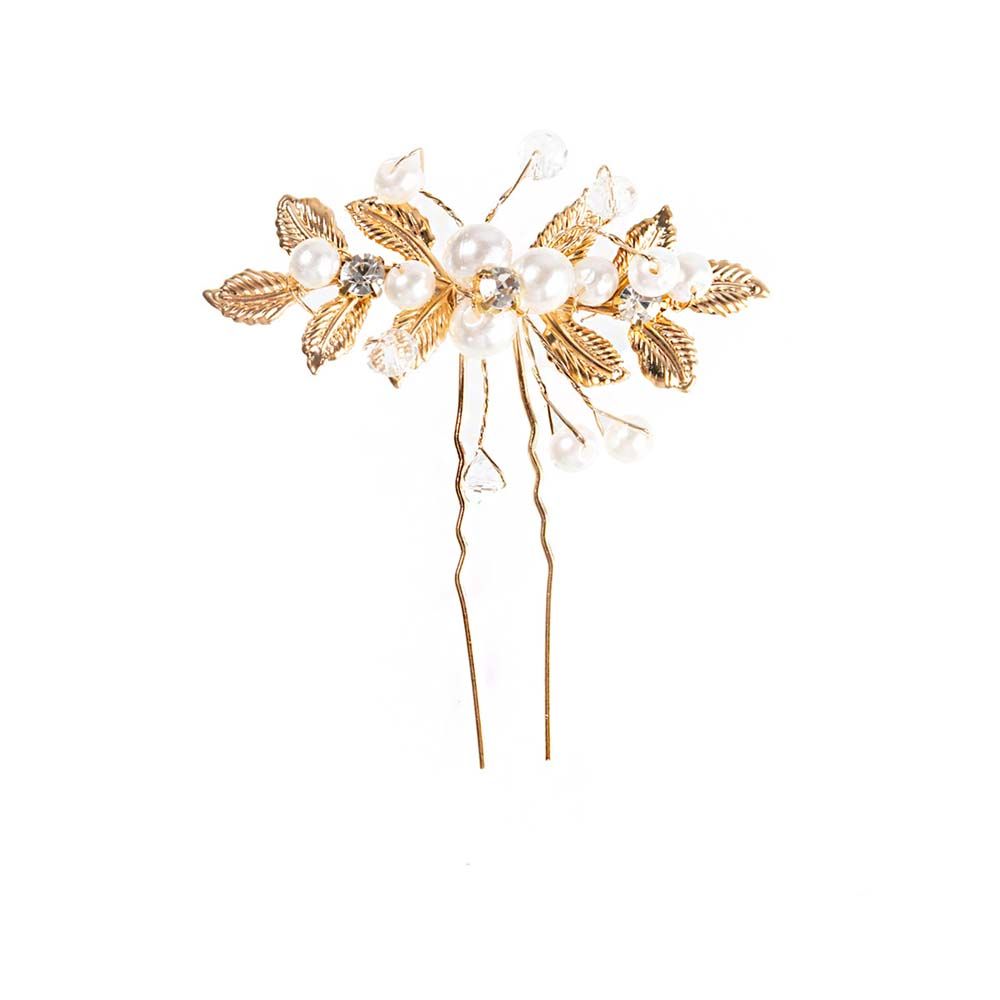 1pc Bridal Hairpins Wedding Pearl Flower Crystal Bridesmaid Hair Pins metal gift women girl Hairdressing Hair Accessories