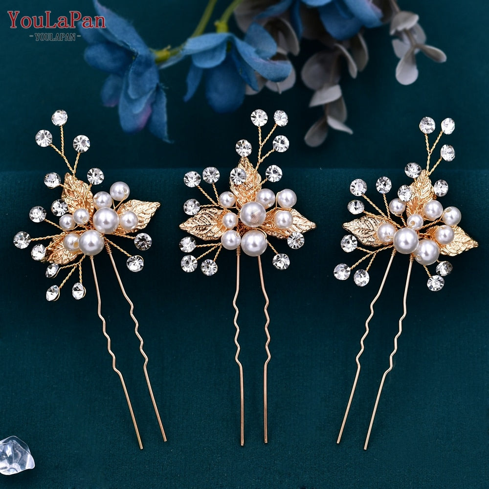 YouLaPan HP133 Rhinestone Crystal Bridal Hair Accessories Women Hair Comb Bride Hair Clips Flower Hair Pins Party Headpiece