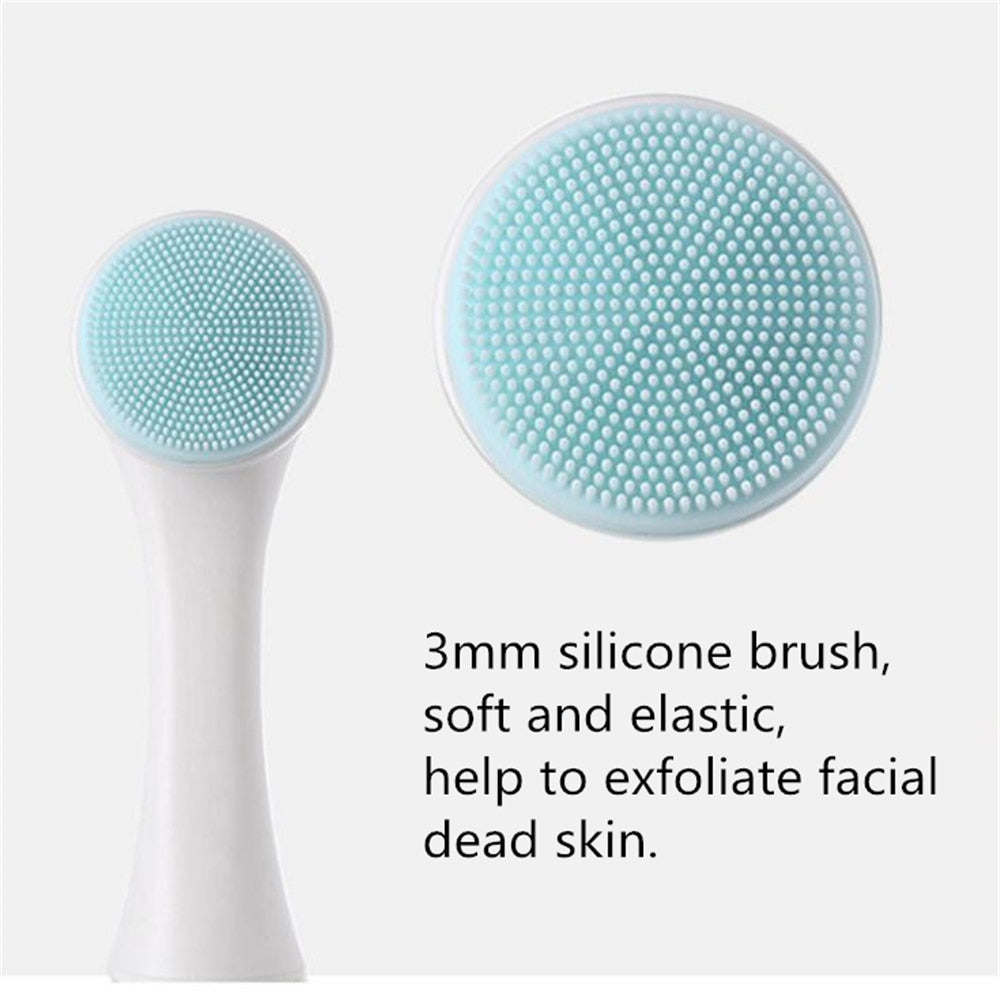 Double-sided Facial Cleansing Brush Silicone Face Skin Care Tool Facial Massage Cleanser Brush Makeup Remover Brush Beauty Tools