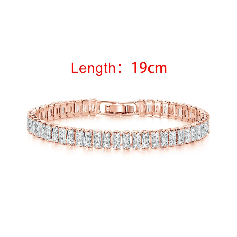 Iced Out Zircon Tennis Bracelet For Women Luxury Crystal Bracelets Men&#39;s Hand Chain Hippie Trendy Accessories Jewelry Gifts H167