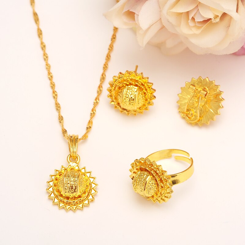 24K Gold Color Ethiopian Traditiona Newest Item Jewelry Sets  Ethiopia Eritrea Sets For Women's Habesha Wedding Party Gifts