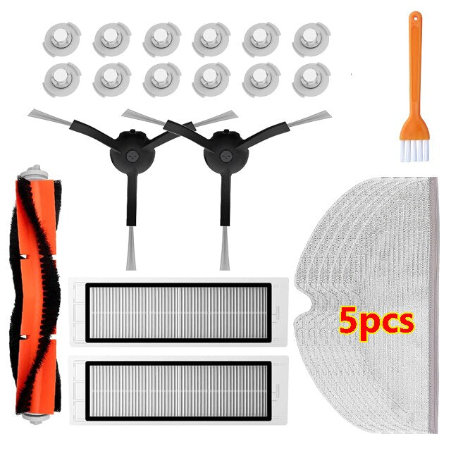 For Roborock S5 S50 S51 S55 S6 S60 S6 Pure Vacuum Cleaner Spare Parts HEPA Filter Mop Cloth Side / Main Brush Accessories