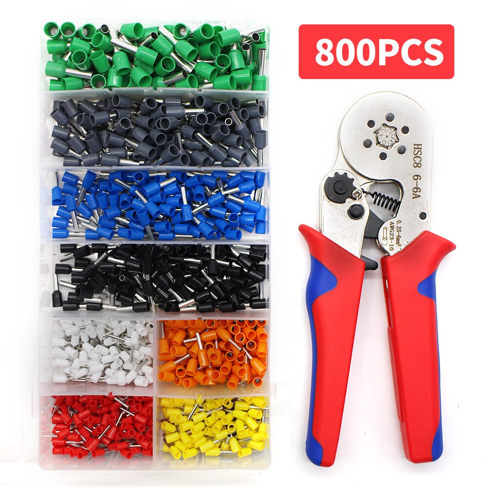 Ferrule Electrical Terminal Crimping Wire Tools Pliers Crimper HSC8 6-6A 6-4A Push Connectors Household Kit With Box Clamp Sets