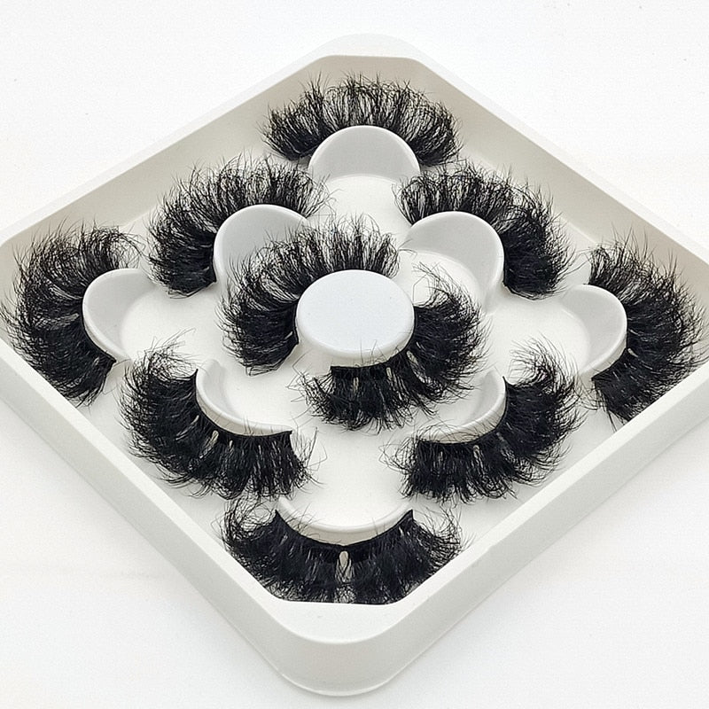 3/5/8 Pairs 3D Mink Lashes 25mm Dramatic Volume Eyelashes Mink Natural Long Silk Eyelashes Beauty Makeup Eyelash Extension Tool