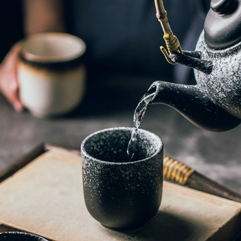 Handmade Ceramic Teacup: High-Temperature Fired Porcelain Coffee Cup in Chinese Retro Style