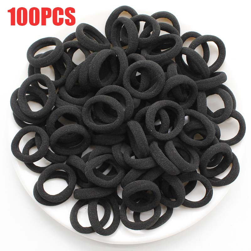 100/300PCS/Set Women Girls Colorful Nylon Elastic Hair Bands Ponytail Hold Hair Tie Rubber Bands Scrunchie Hair Accessories
